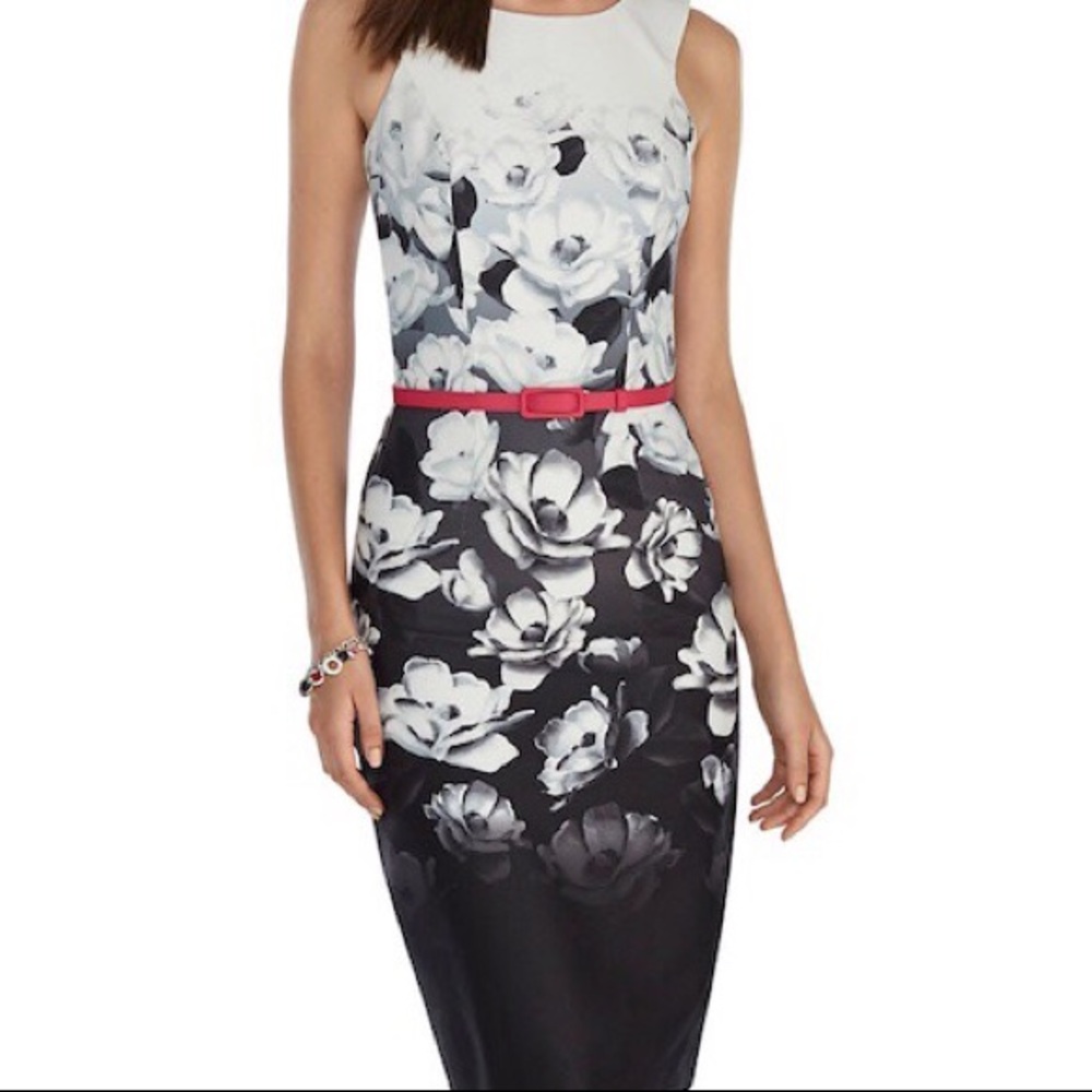 Sleeveless floral sheath dress